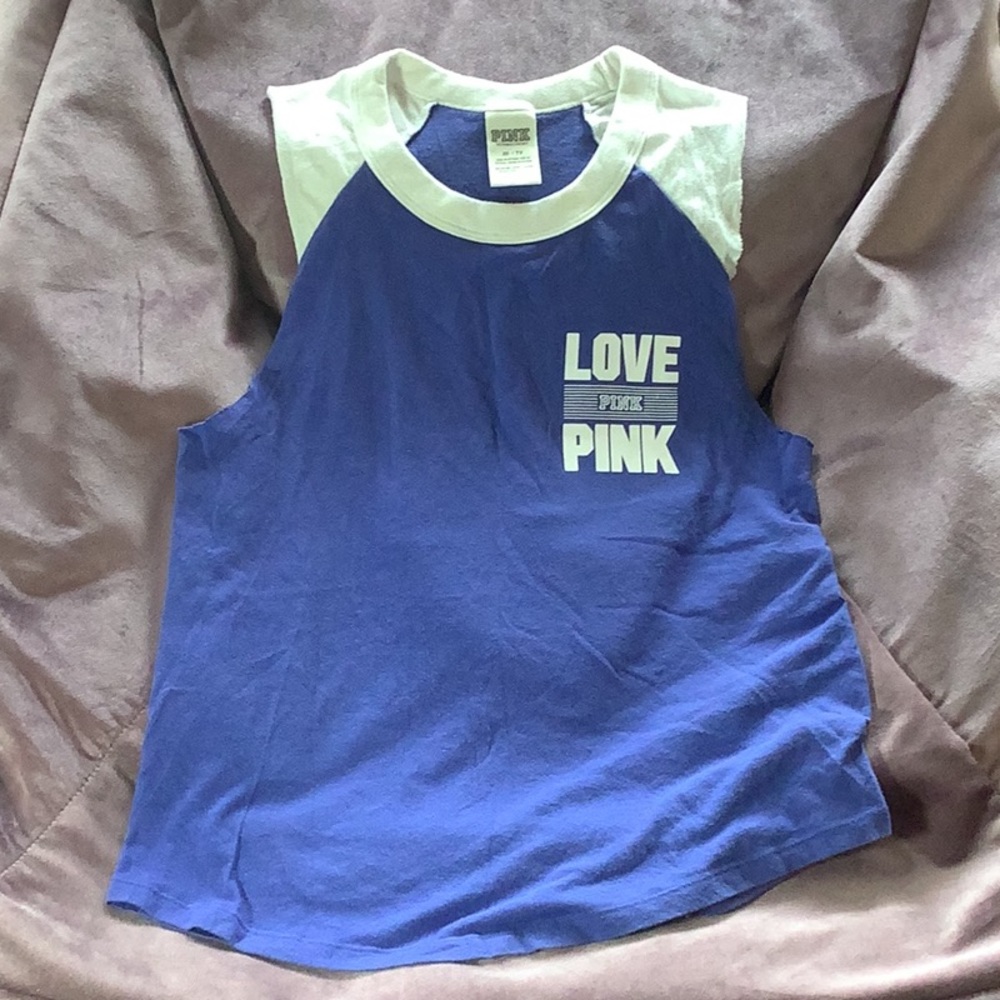Pink blue and white tank!